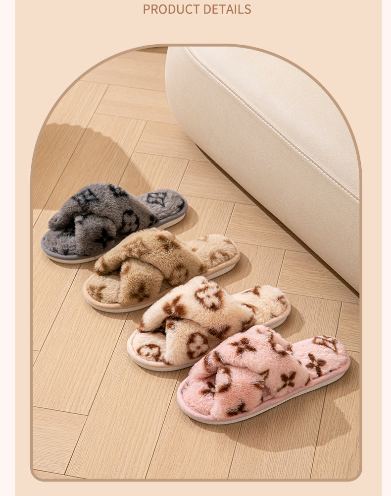 Fluffy Women's Slippers Home Autumn Winter Luxury Designer Woman Shoes Flat Trend Indoor Fuzzy Fur Slides Plush Elegant Footwear
