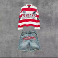 The Diamond Polo — Y2K Stripe Set