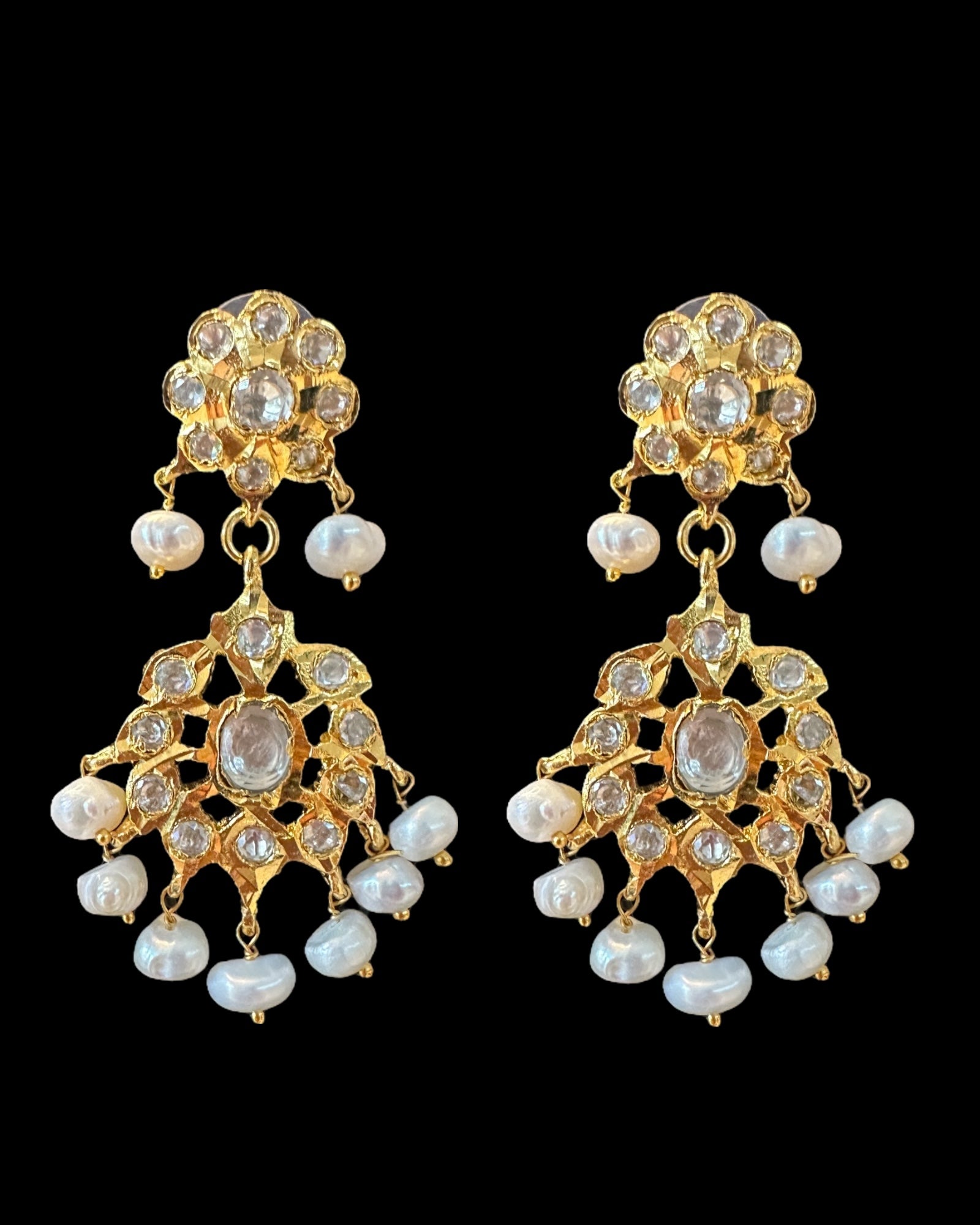 Aurora Gold Moissanite & Pearl Pendant Set