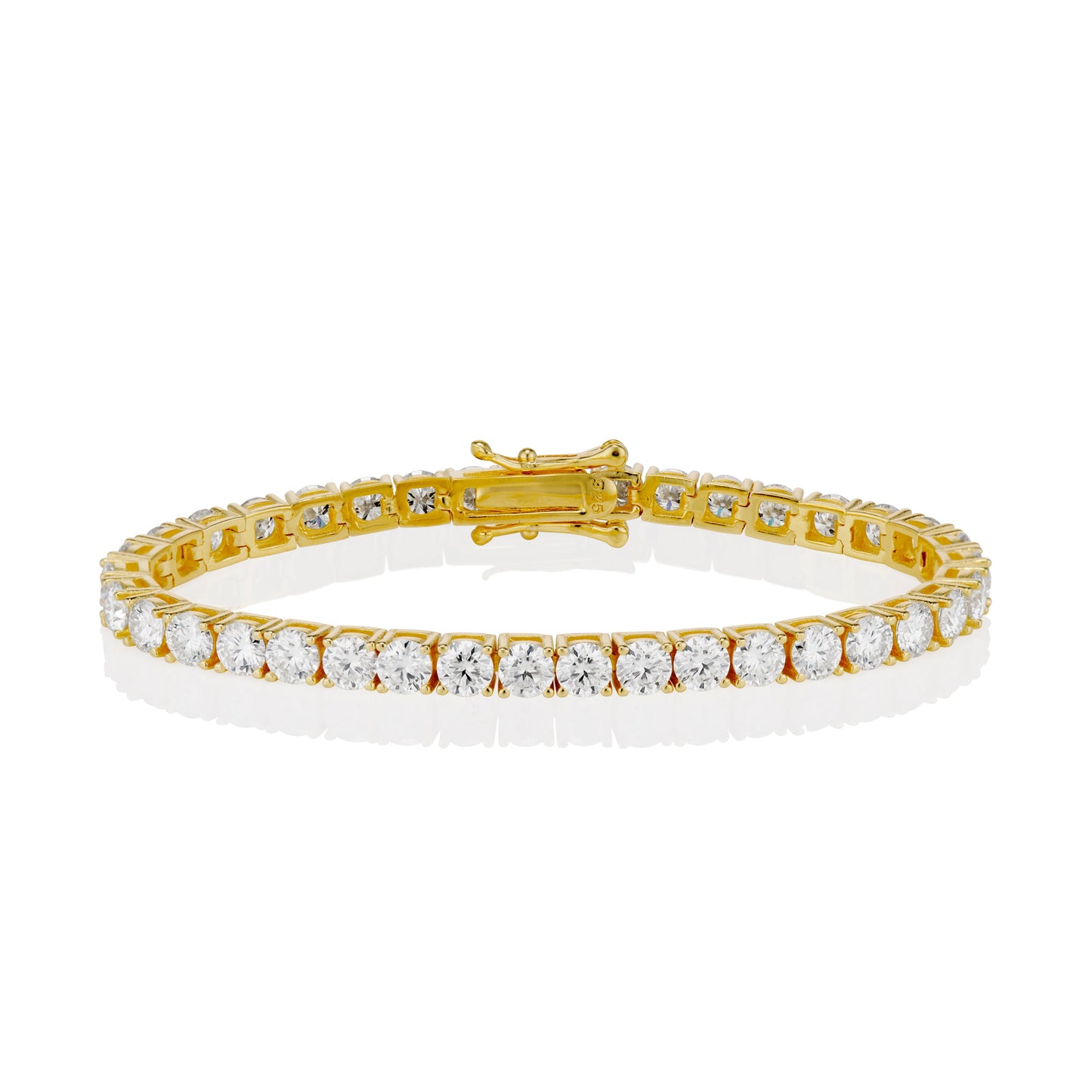 4mm Moissanite Tennis Bracelet in Yellow Gold Vermeil