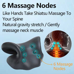 Heated Neck and Shoulder Relaxer Cervical Traction Device Pillow with Graphene Heating Pad Heated Chiropractic Pillow