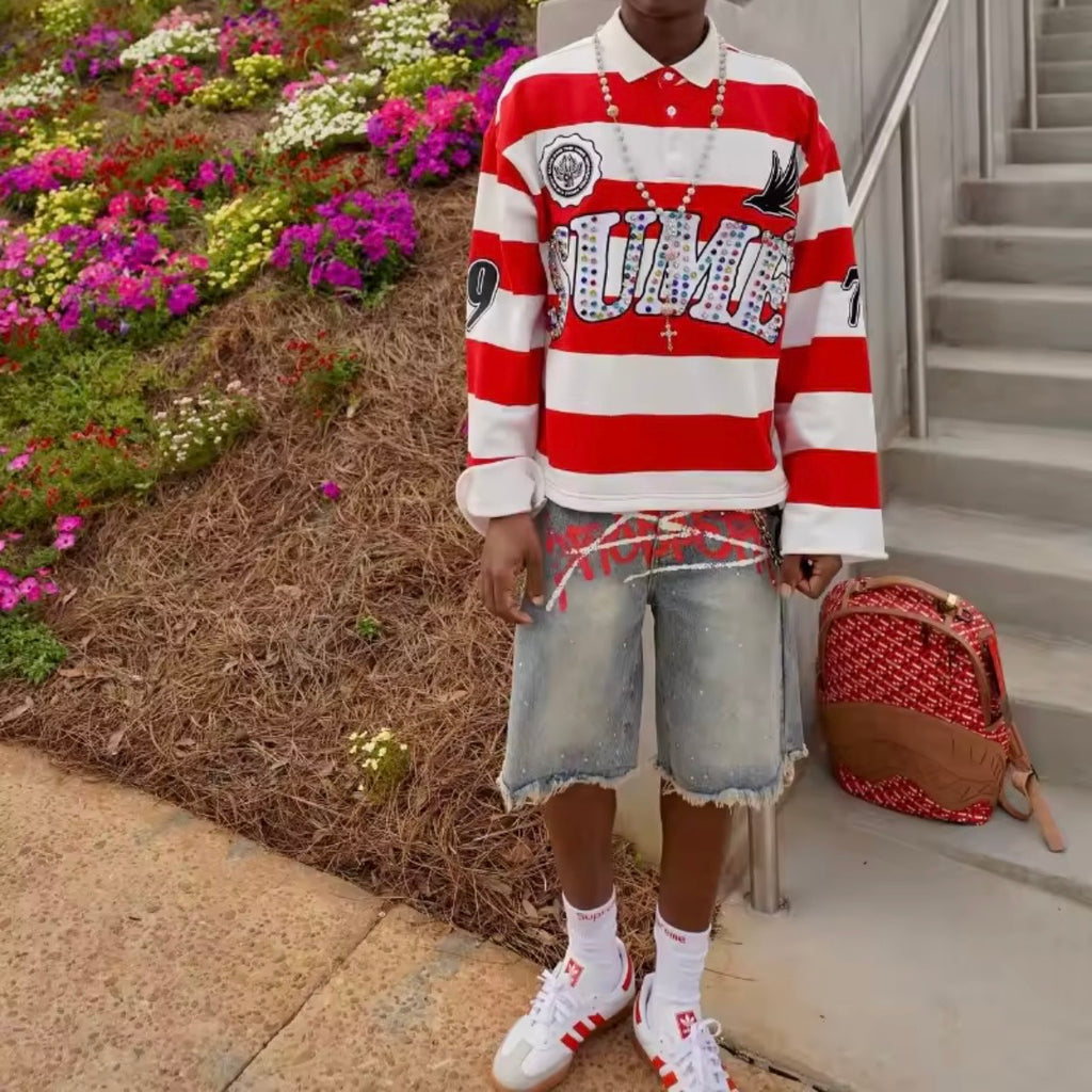The Diamond Polo — Y2K Stripe Set