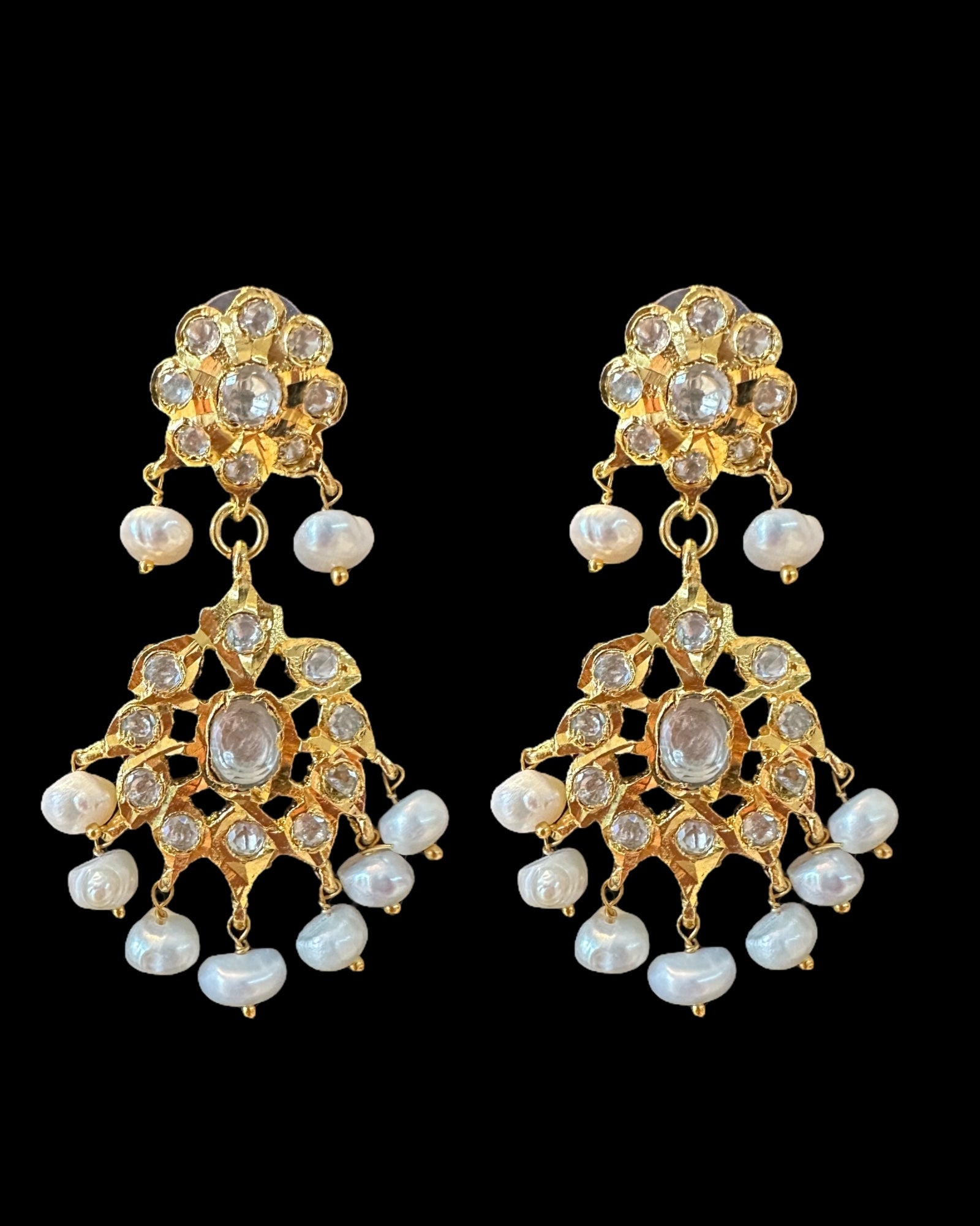 Aurora Gold Moissanite & Pearl Pendant Set