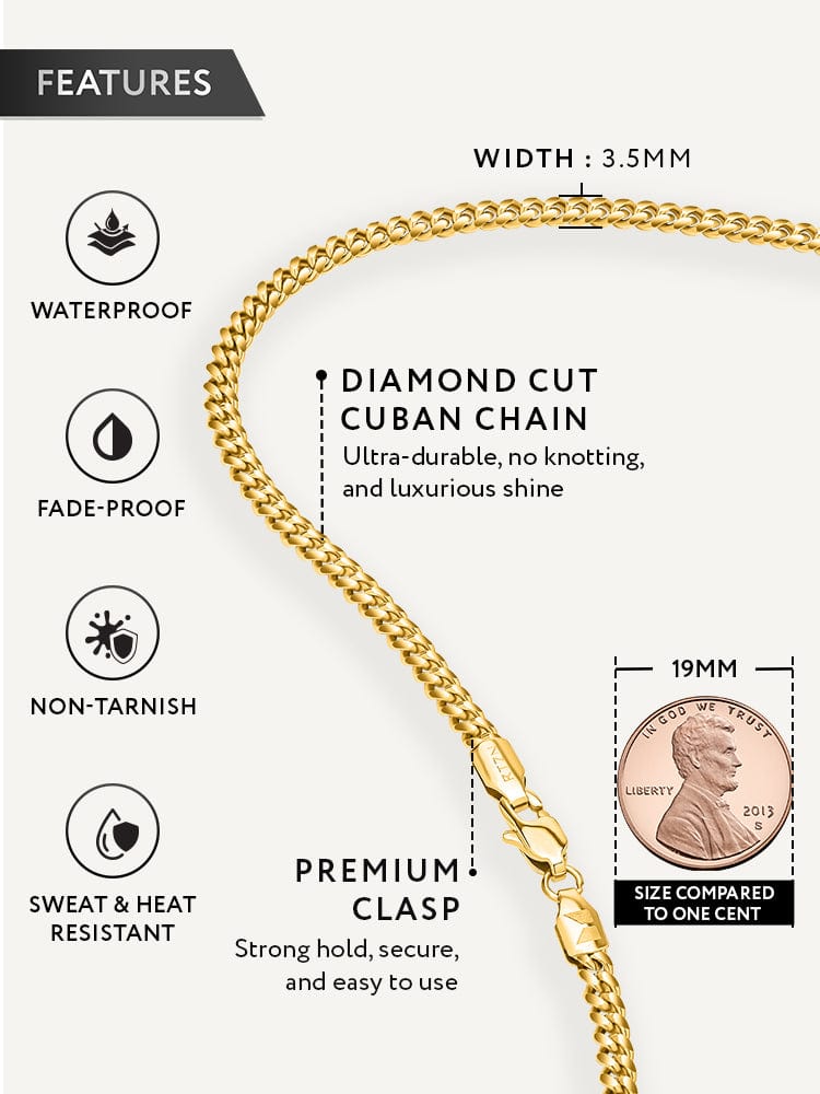 The Classic Slim — 3.5mm Gold Cuban Link