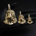 Moissanite Jesus Head Piece Pendant - 14K Gold Plated Solid 925 Sterling Silver