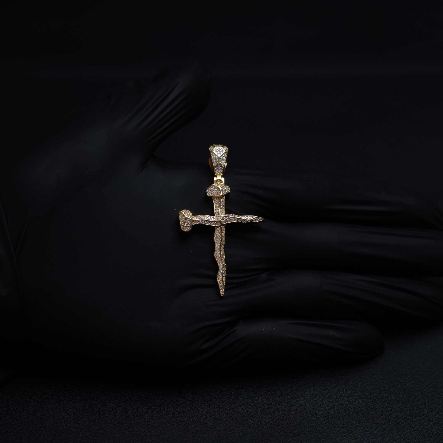 Nail Cross Moissanite 925 Sterling Silver Pendant