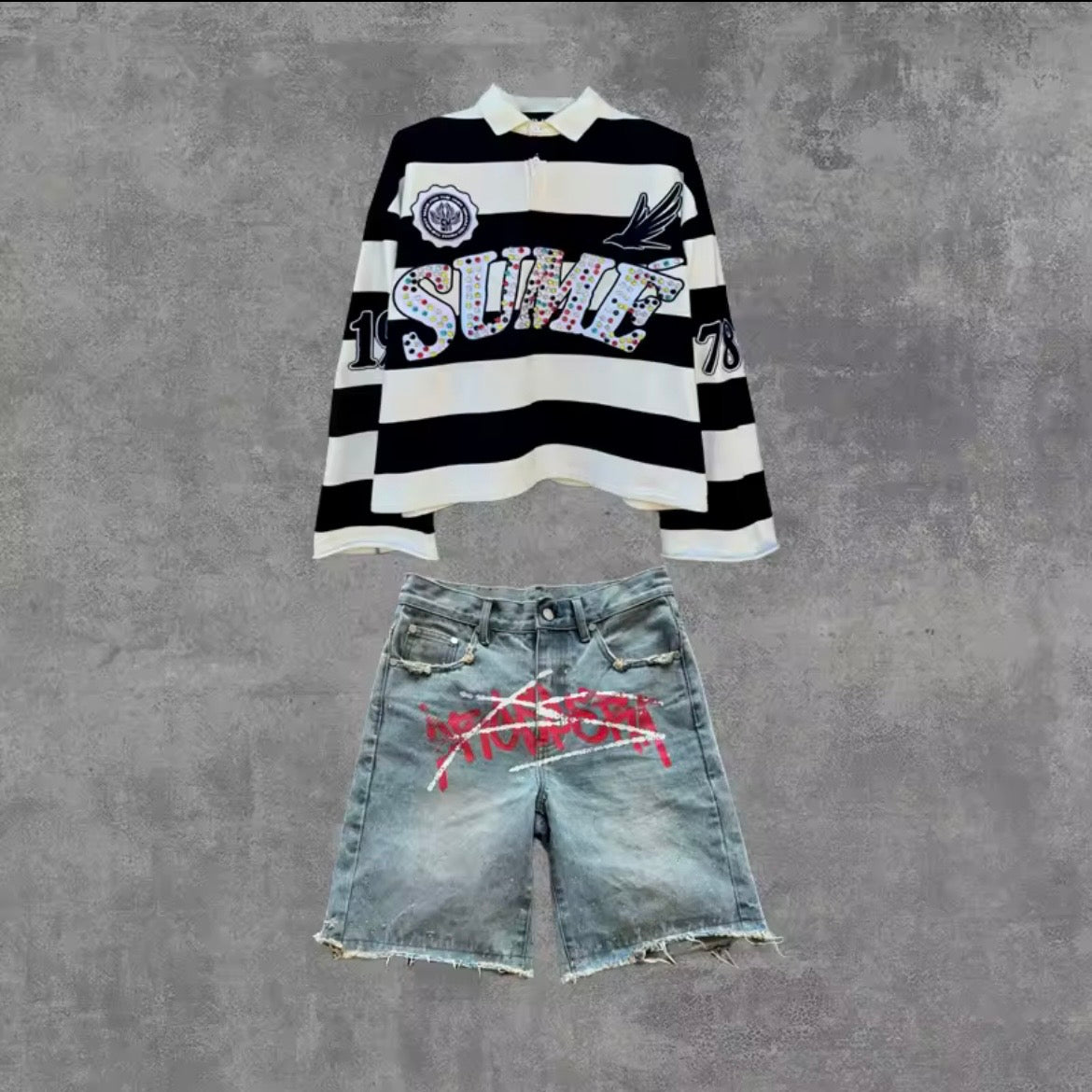 The Diamond Polo — Y2K Stripe Set