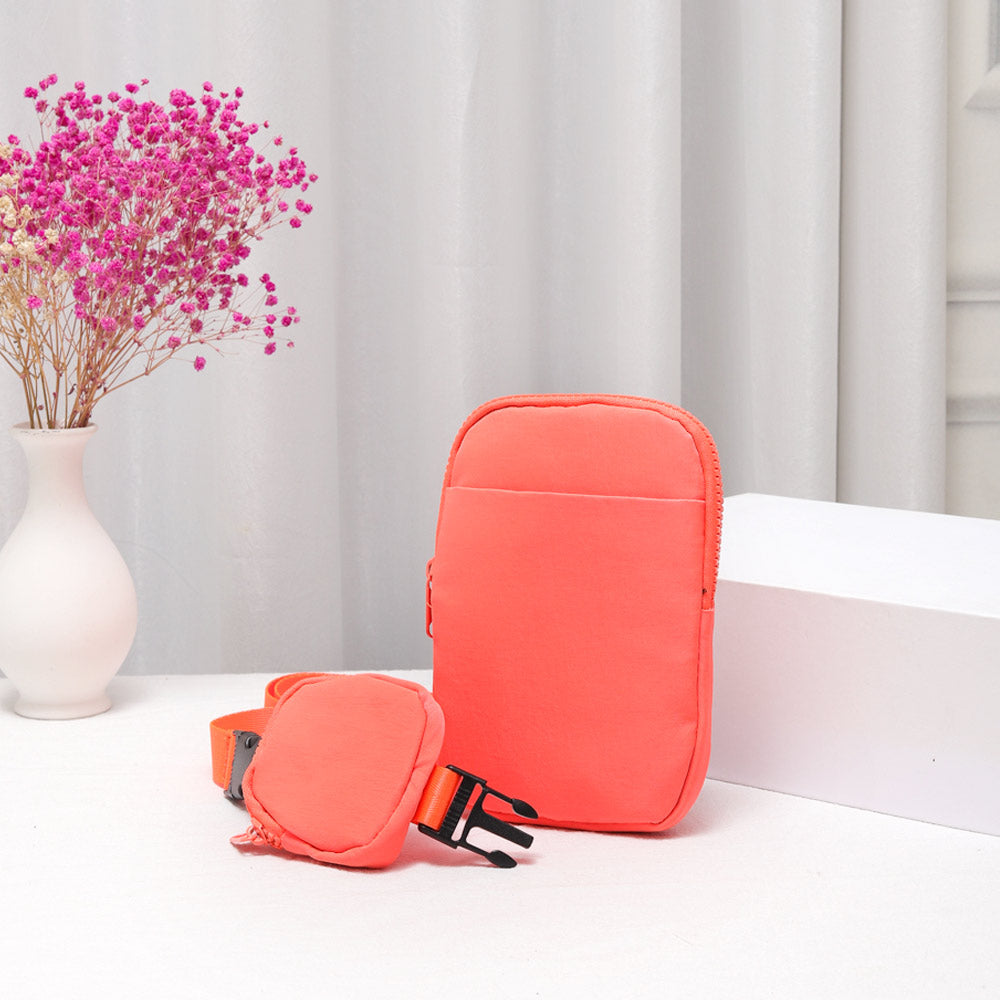 Solid Nylon Sling Bag Crossbody Bag