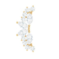 Certified Moissanite Cluster Crawler Earring for Helix Piercing