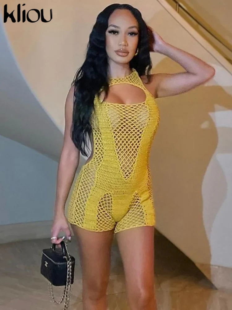 Ribbed Knit Sleeveless Romper
