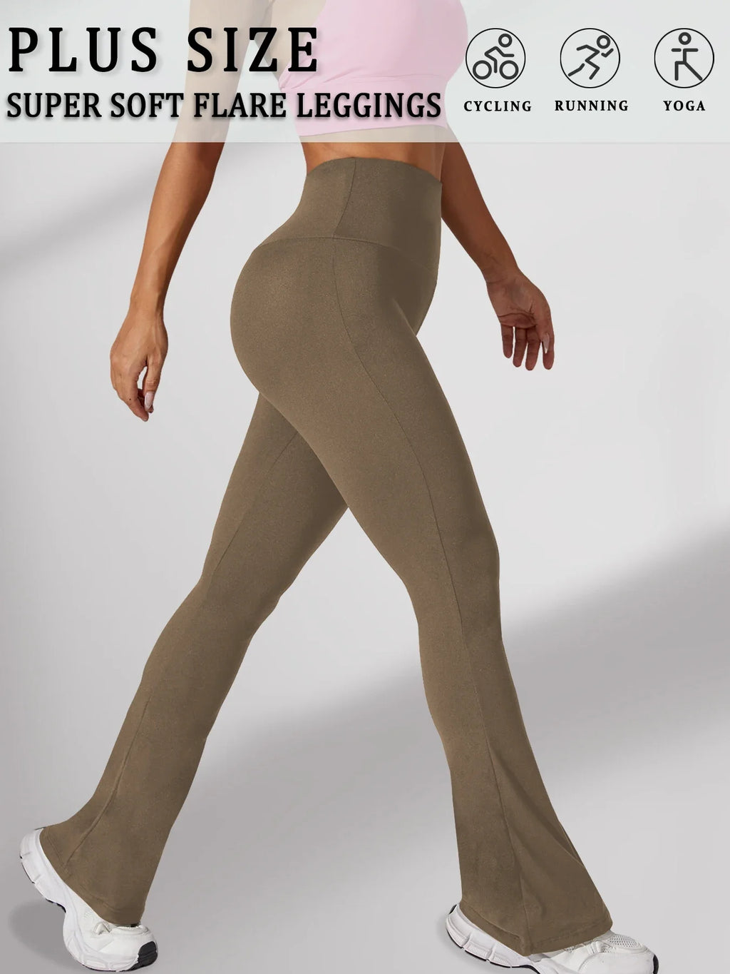 Plus Size High Waist Flare Bootleg Leggings — Women