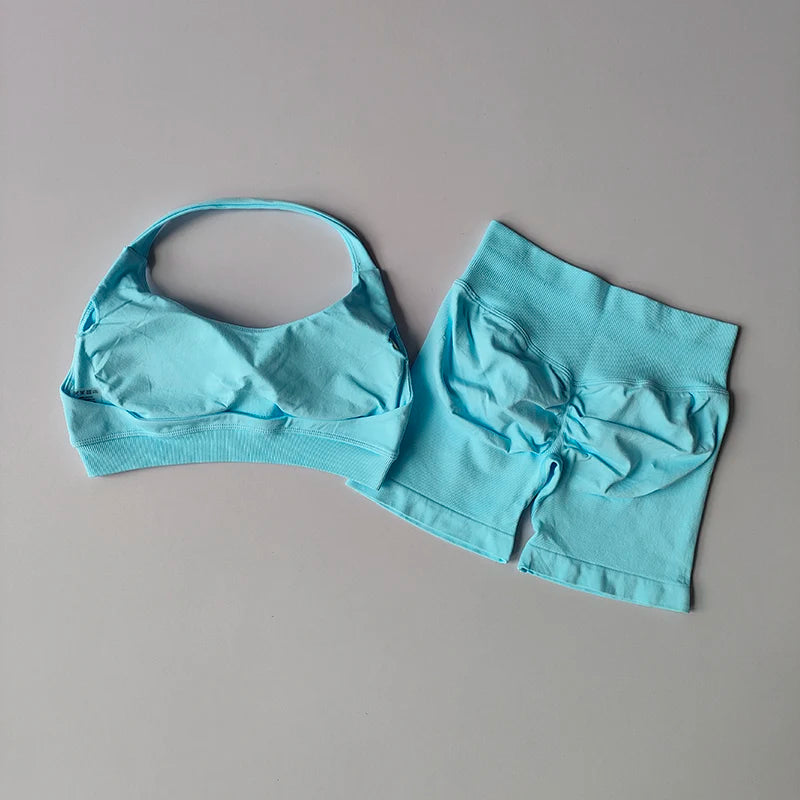 Seamless Yoga Set – Bra & Shorts
