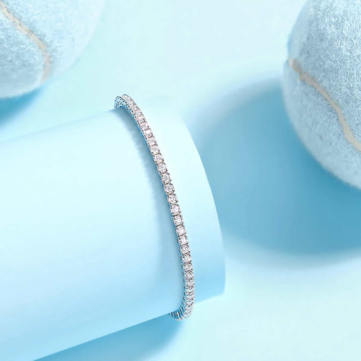 S925 Sterling Silver Moissanite Tennis Bracelet — Women's