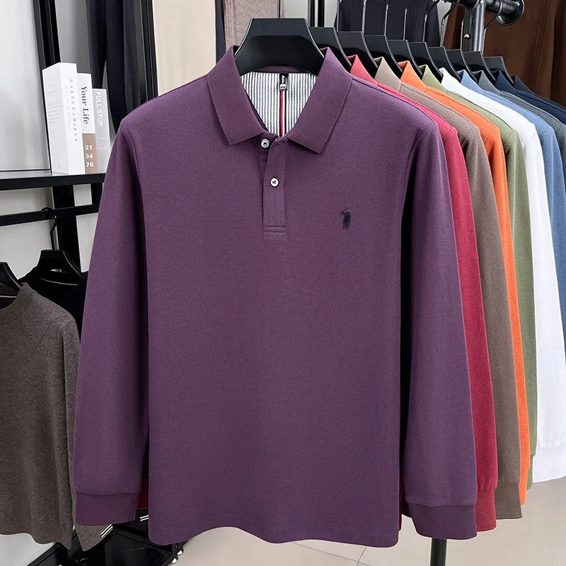 Embroidered Pony Long Sleeve Polo