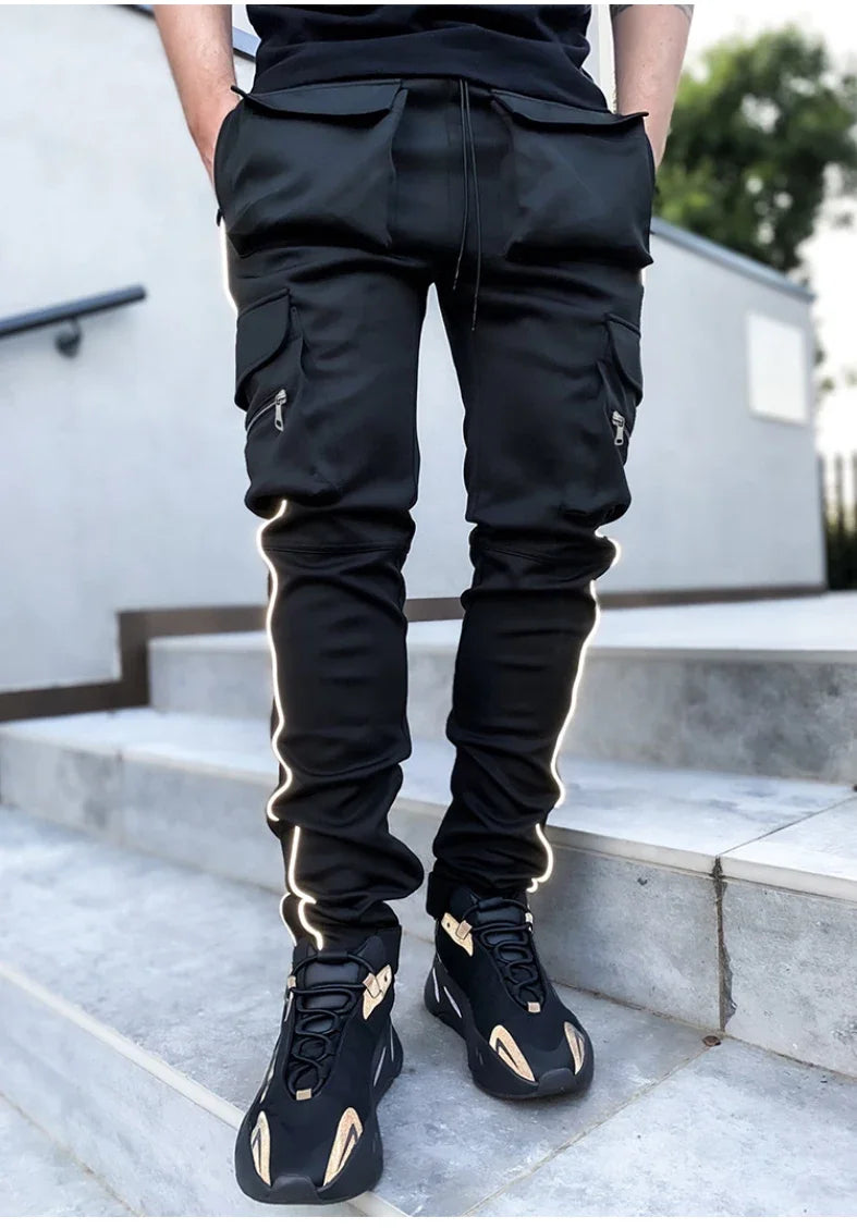 Reflective Multi-Pocket Jogger Pants