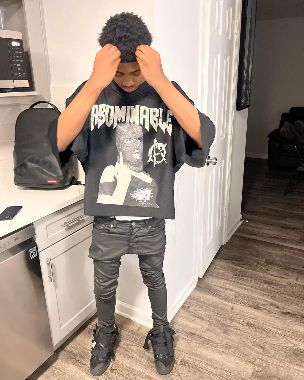 Hip Hop Graphic Print Oversized Tee