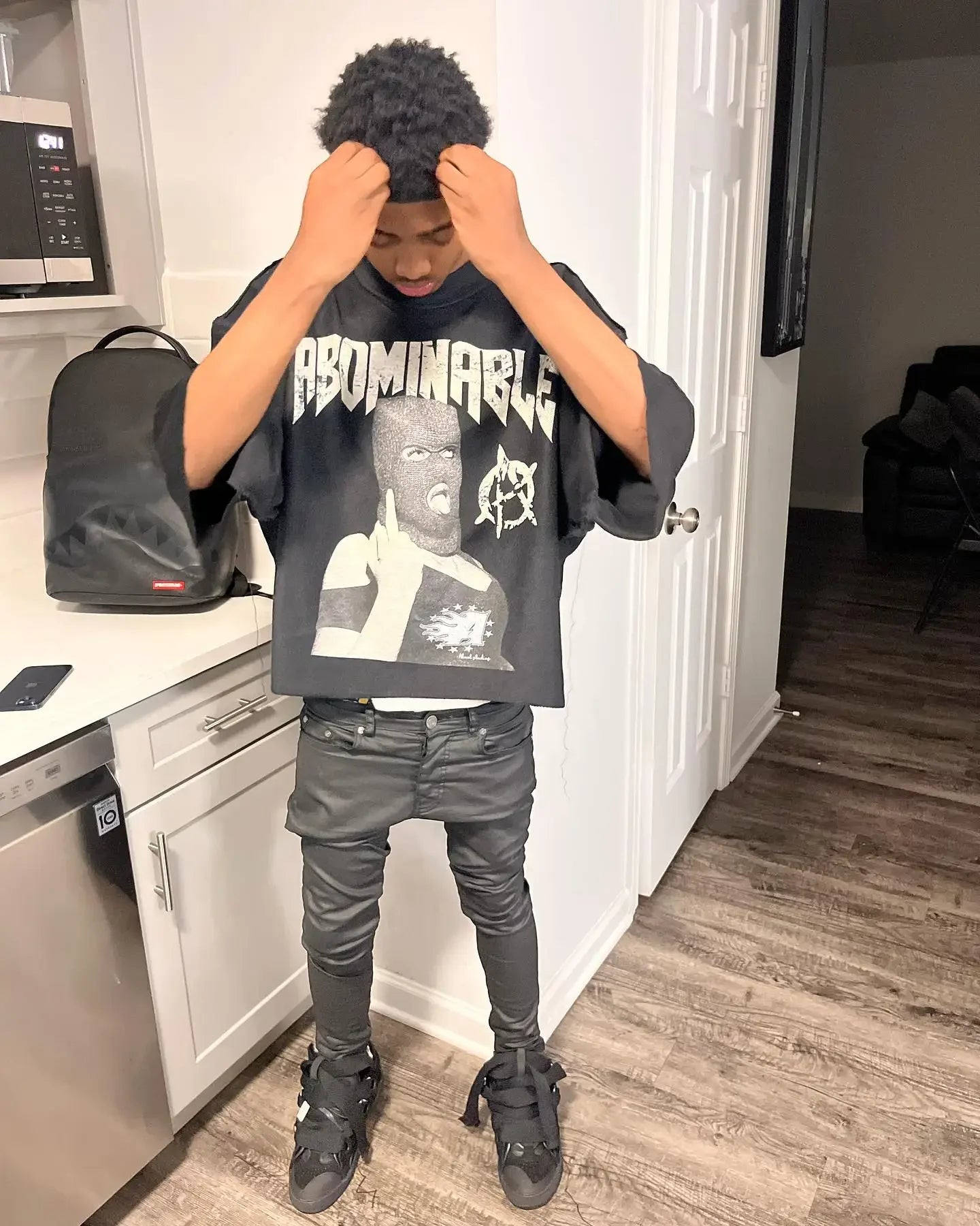 Hip Hop Graphic Print Oversized Tee