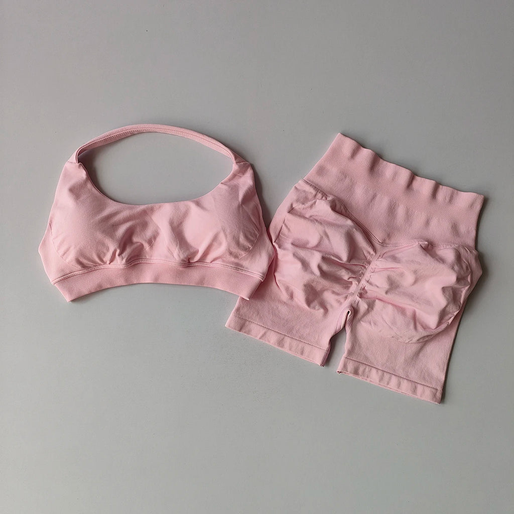 Seamless Yoga Set – Bra & Shorts