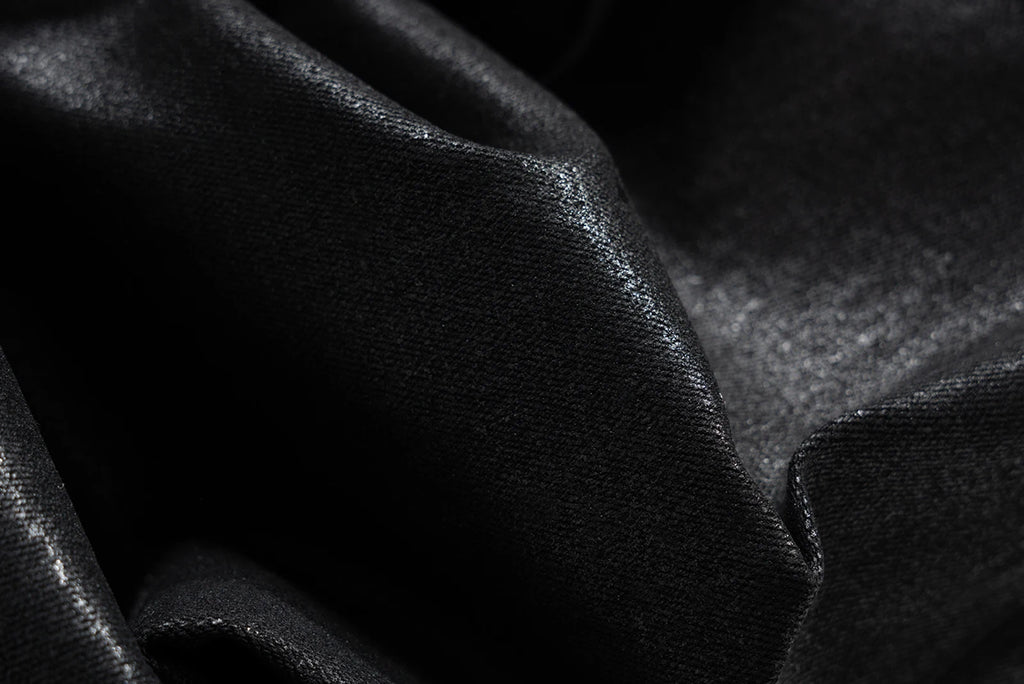 Midnight Flare — Black Wax Leather Stretch Jean