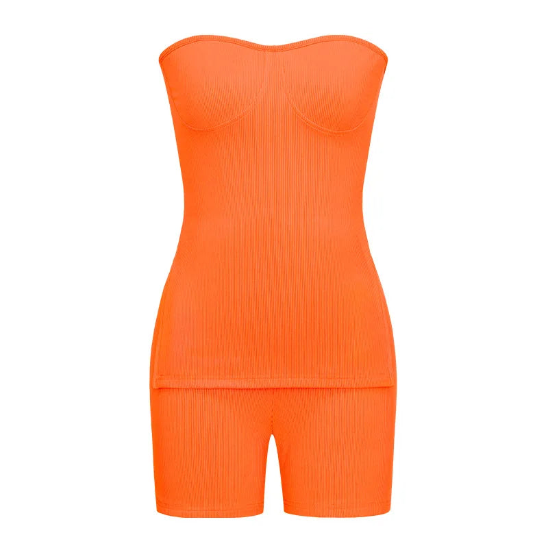 Ribbed Knit Tank & Shorts Two-Piece Set — Women's