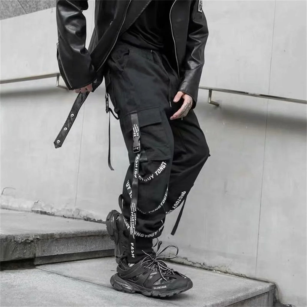 Phantom Cargo — Gothic Ribbon Techwear Pant