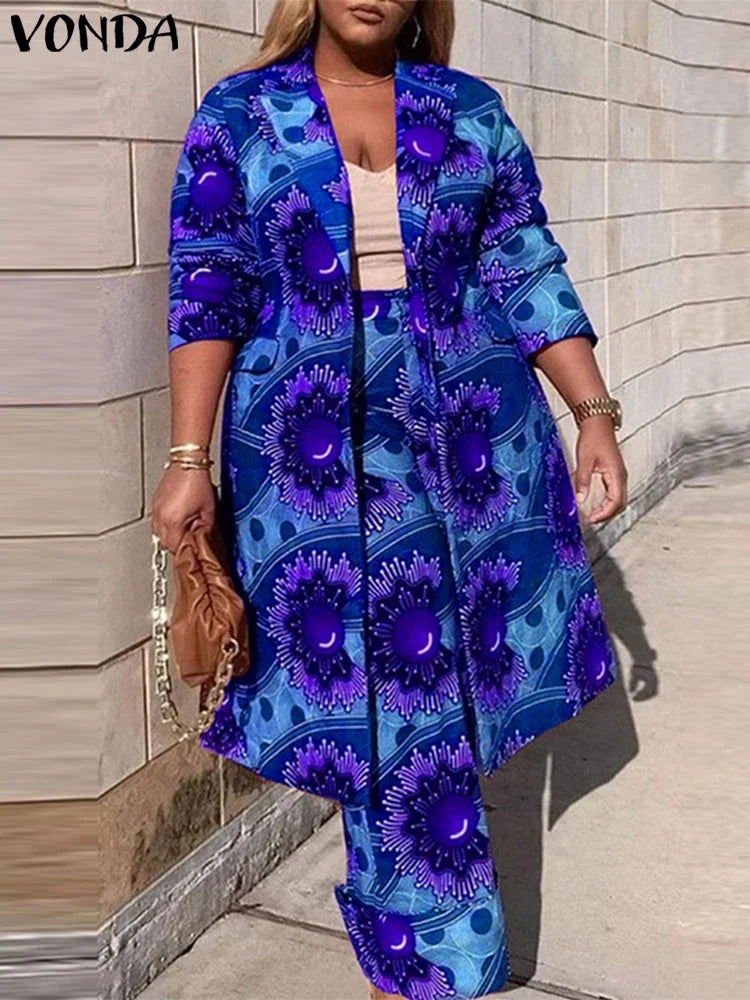 Plus Size Bohemian Print Two-Piece Outfit — Women