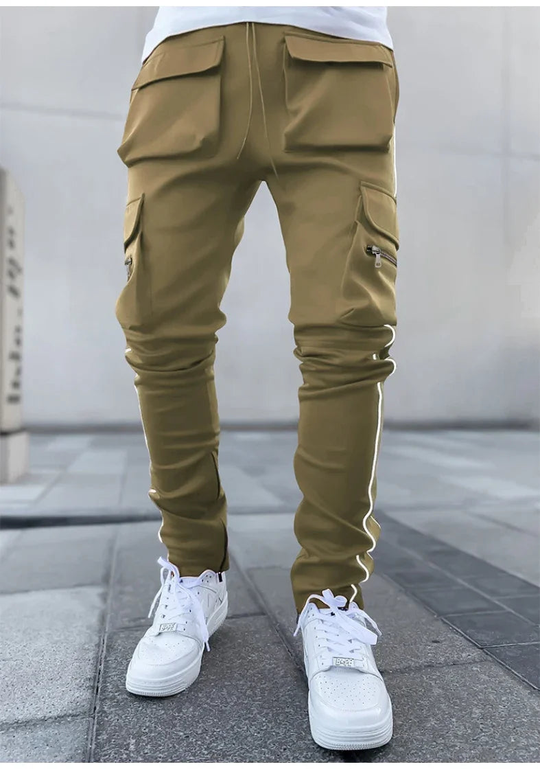 Reflective Multi-Pocket Jogger Pants