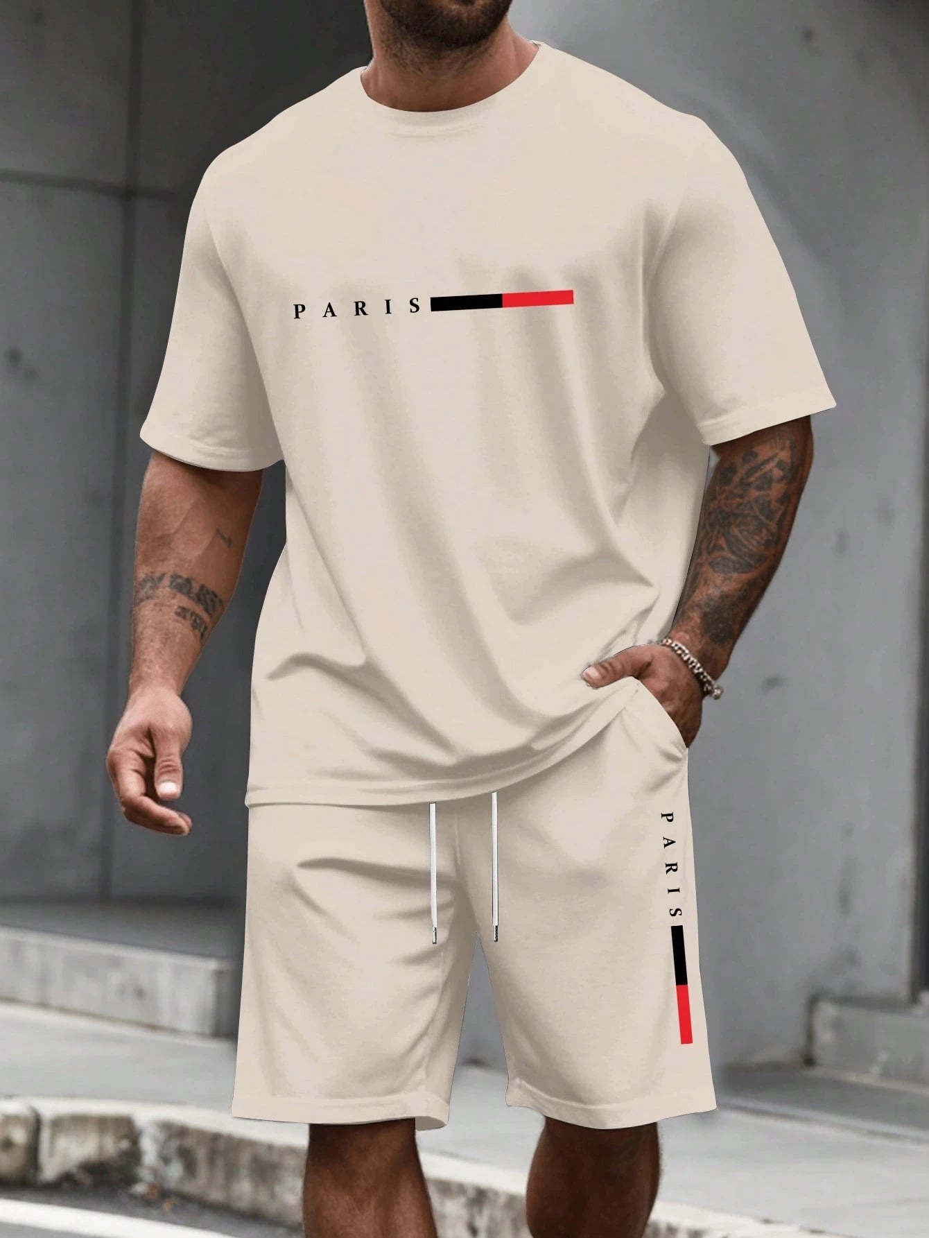 Men's O-Neck Short Sleeve T-Shirt & Shorts Tracksuit Set