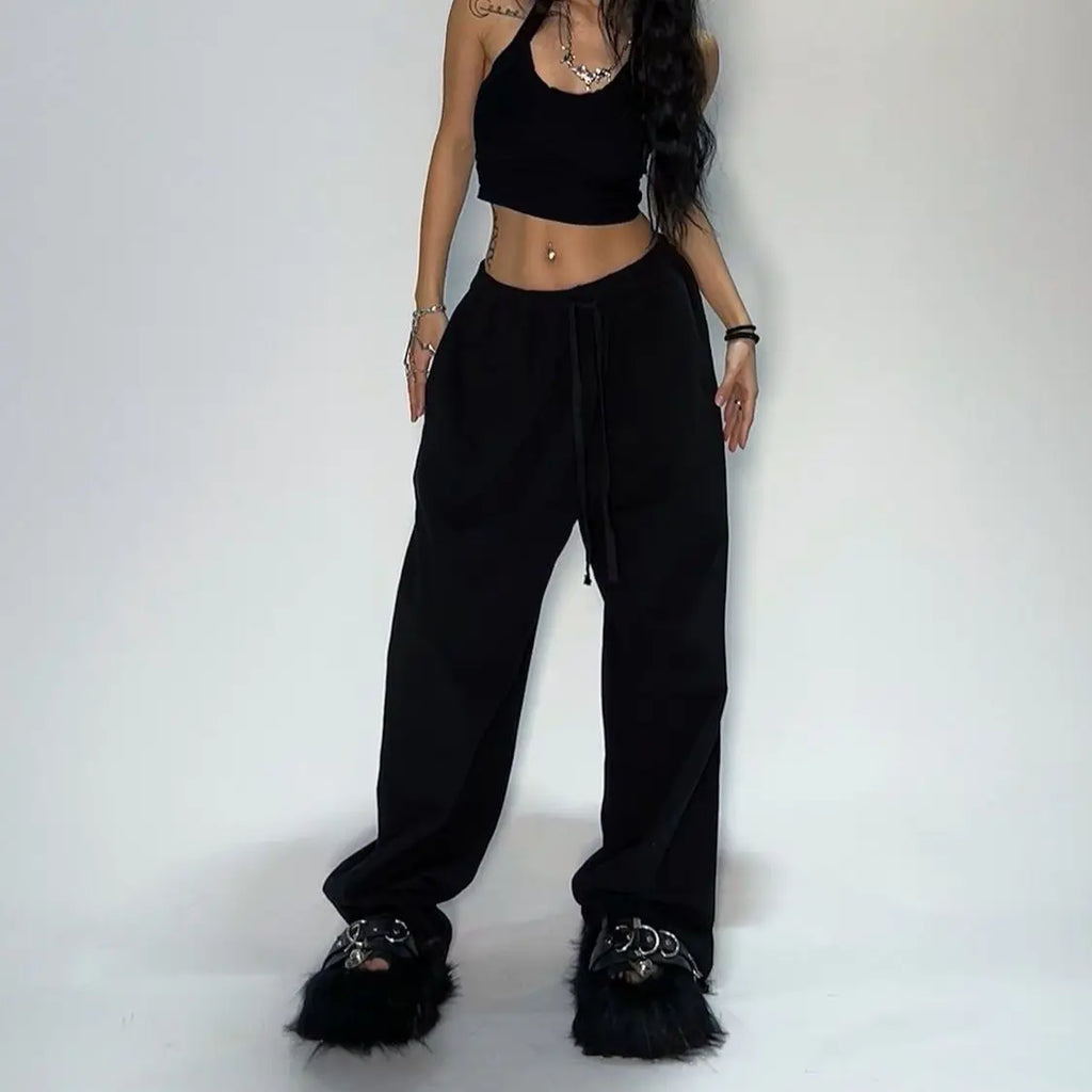 Y2K Tactical Wide Leg Sweatpants