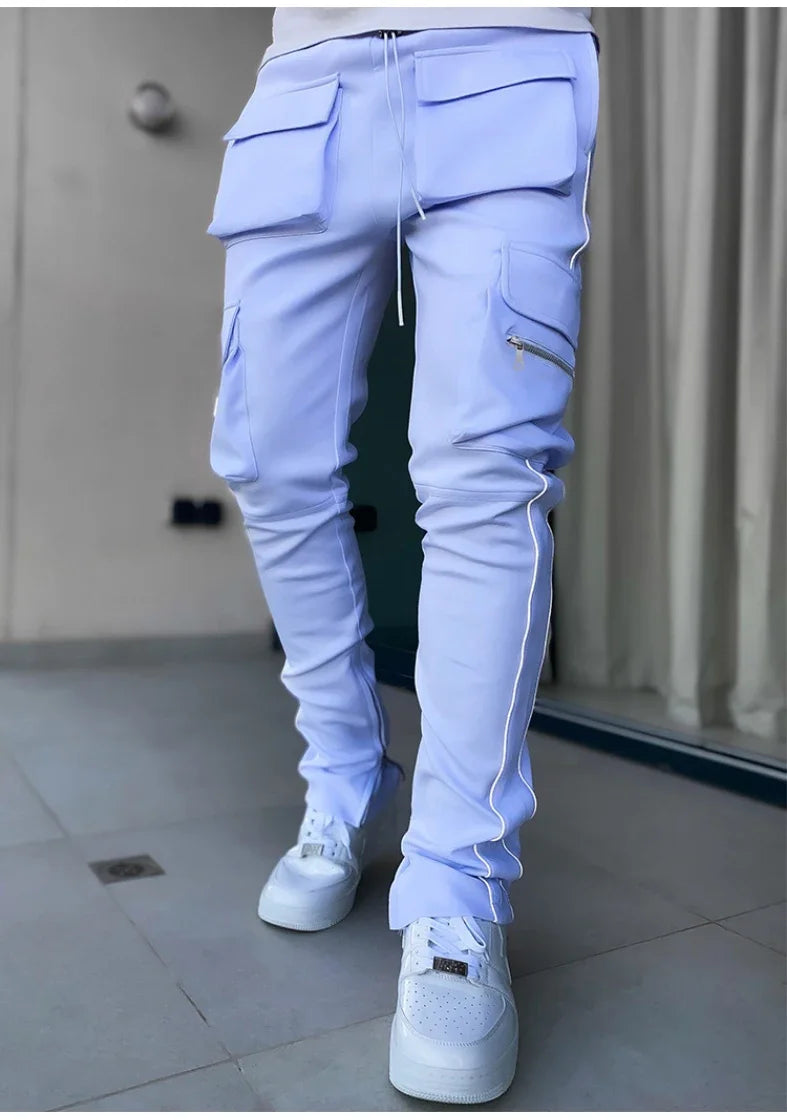 Reflective Multi-Pocket Jogger Pants