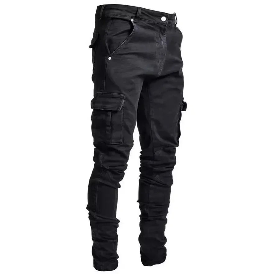 Men's Slim Fit Multi-Pocket Cargo Denim Joggers