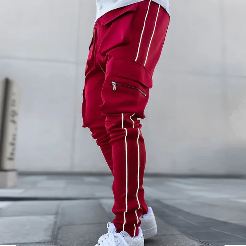 Reflective Multi-Pocket Jogger Pants
