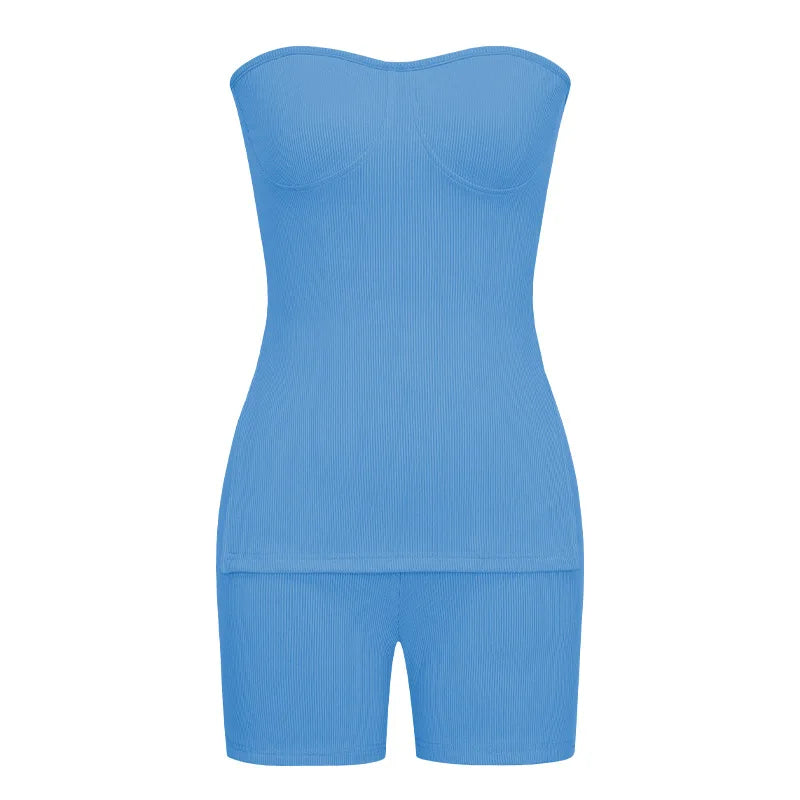 Ribbed Knit Tank & Shorts Two-Piece Set — Women's