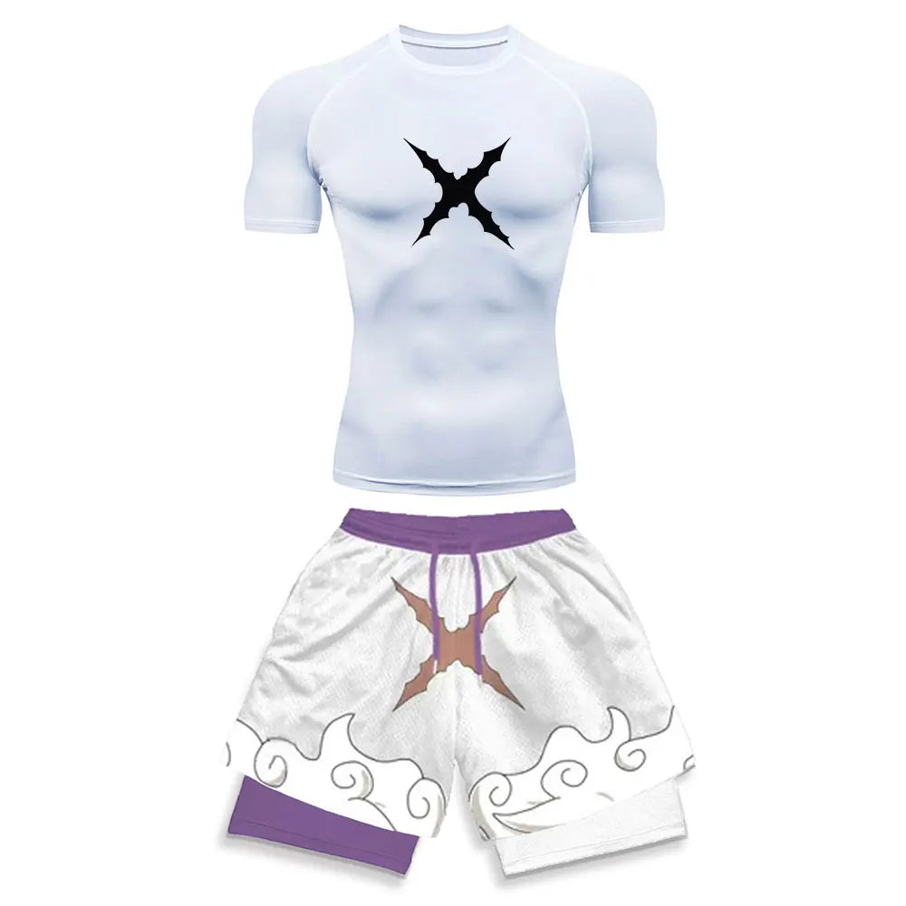 Men's Printed Compression Sports Two-Piece Set