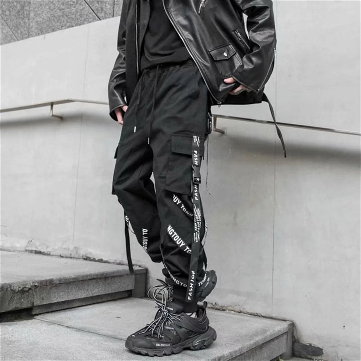 Phantom Cargo — Gothic Ribbon Techwear Pant