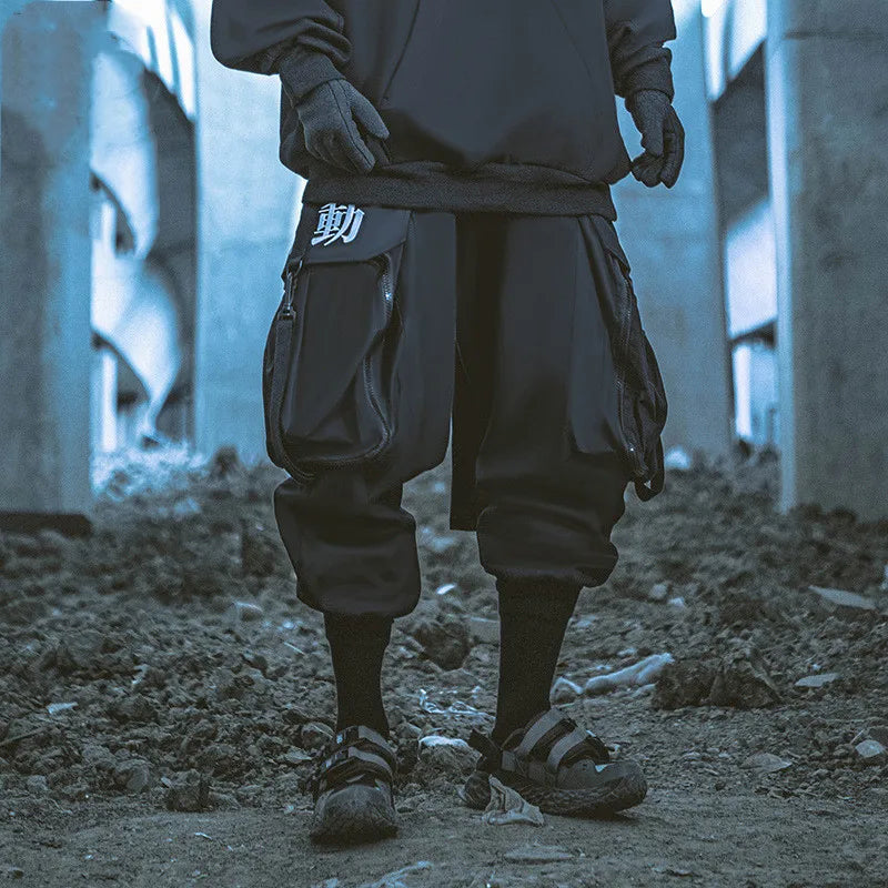 Ribbon Embroidery Techwear Cargo Pants
