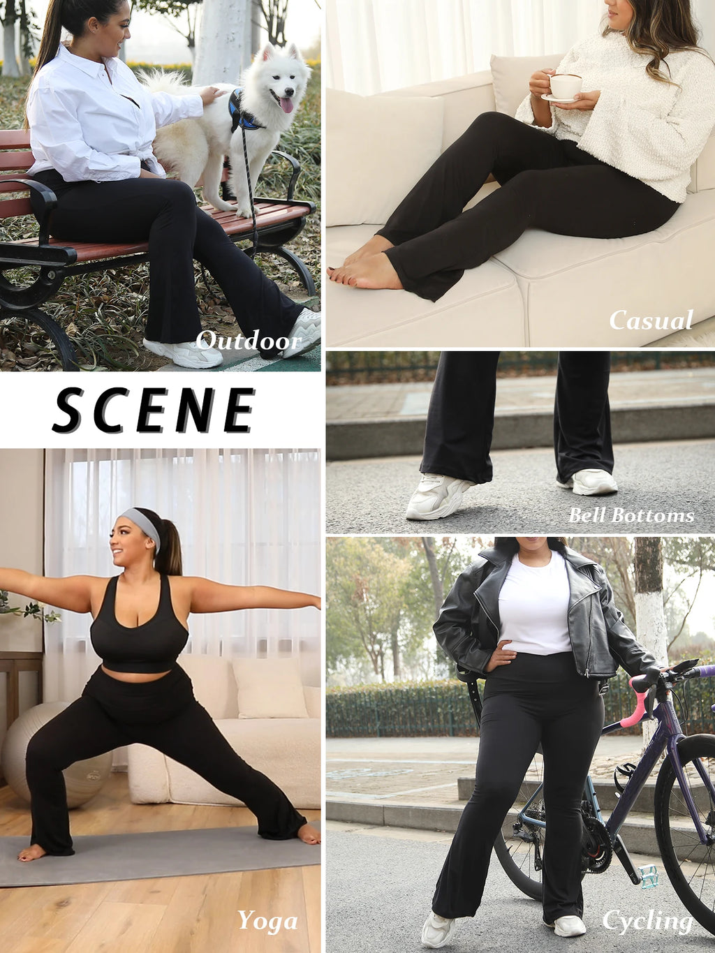 Plus Size High Waist Flare Bootleg Leggings — Women