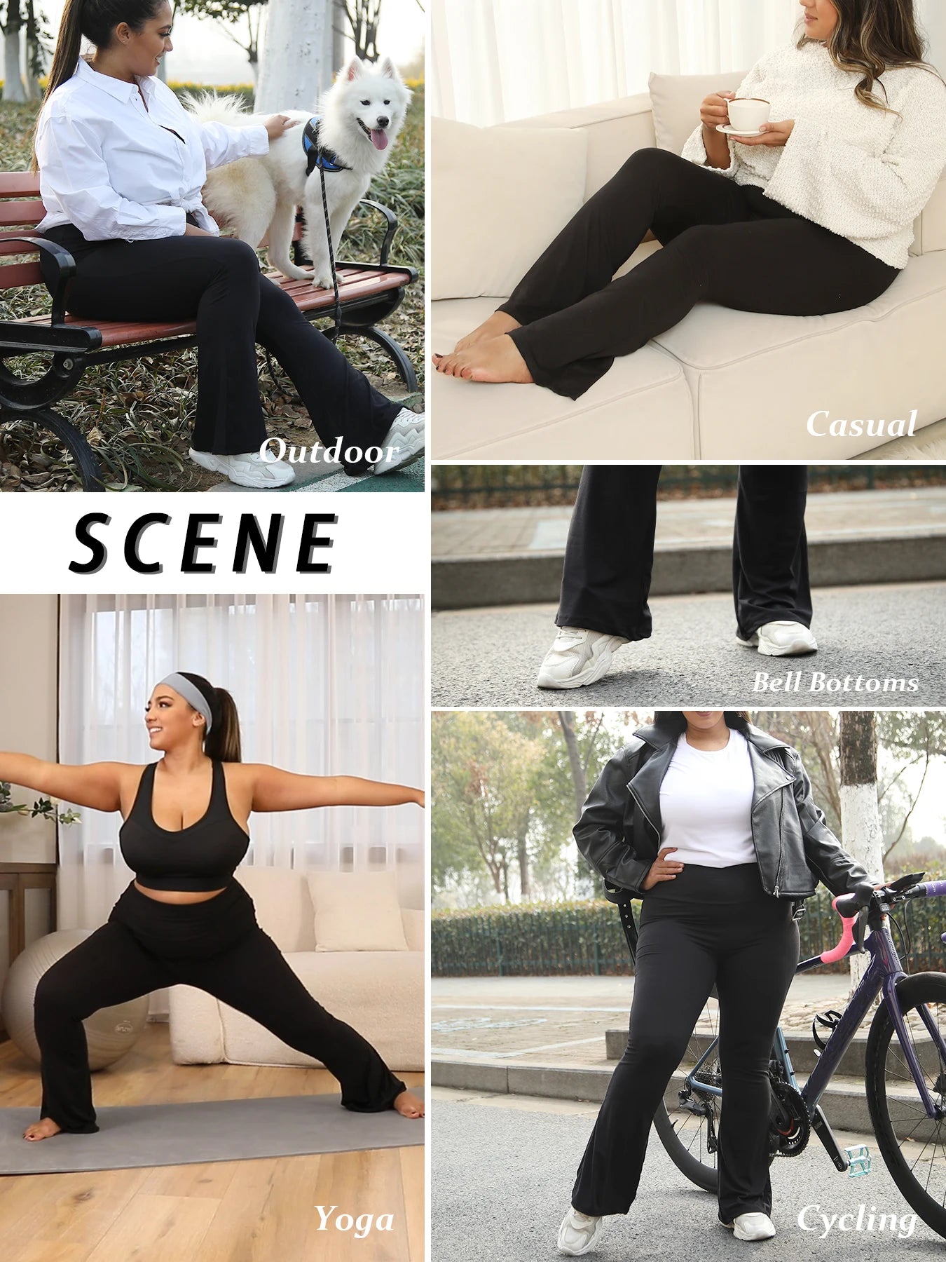 Plus Size High Waist Flare Bootleg Leggings — Women
