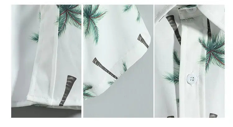 Men's Hawaiian Print Shirt & Shorts Beach Set
