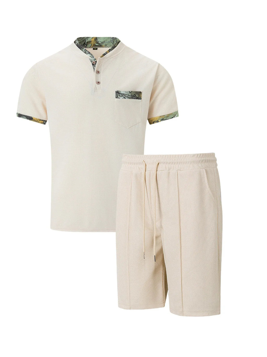 Men's Waffle Two-Piece Suit Shorts Set