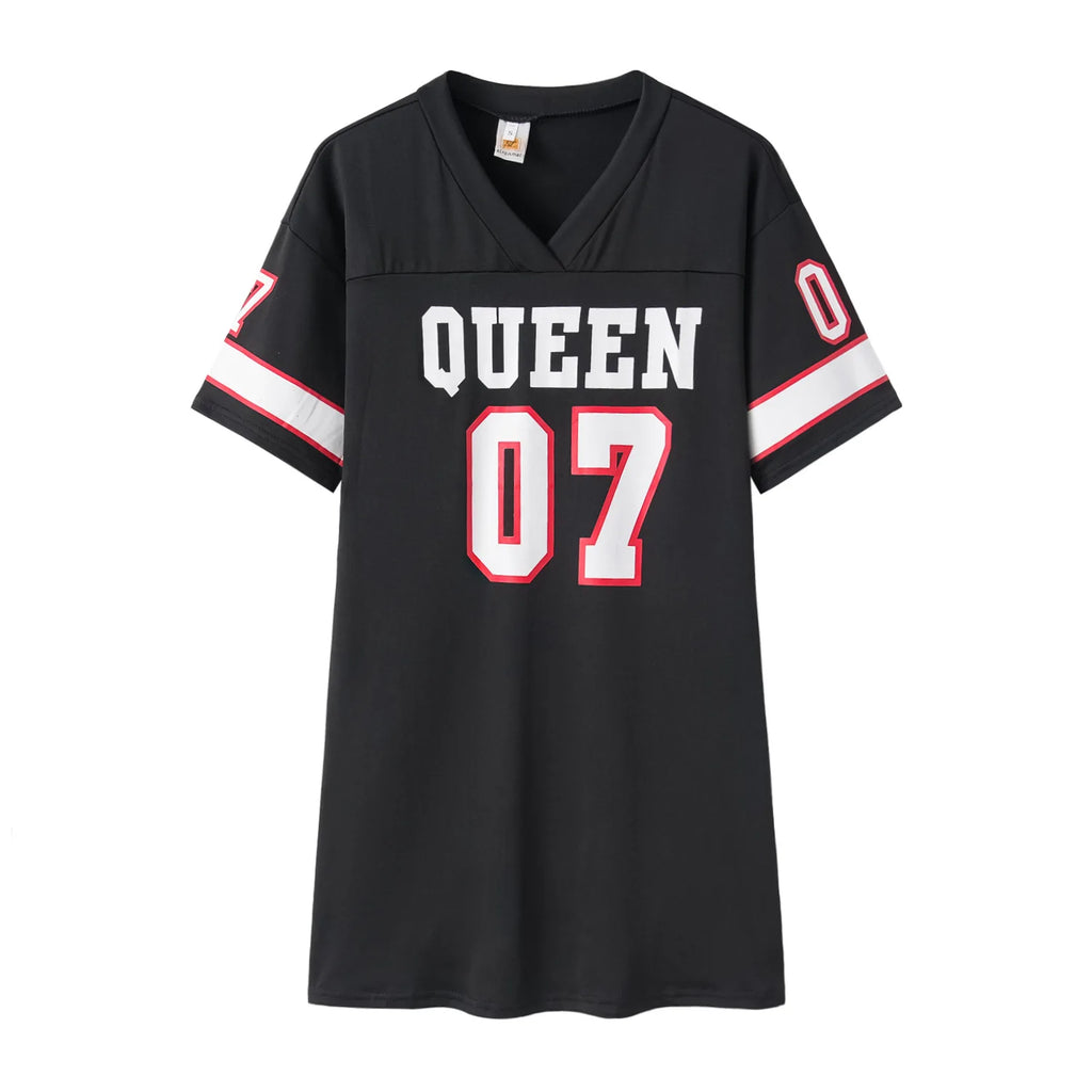 Women's Queen Letters Print Dress