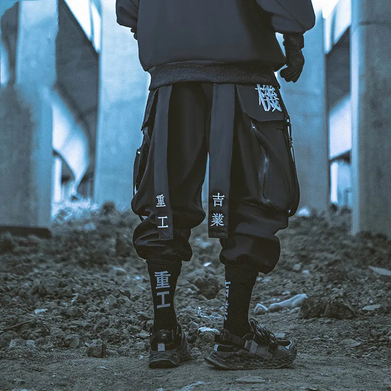 Ribbon Embroidery Techwear Cargo Pants