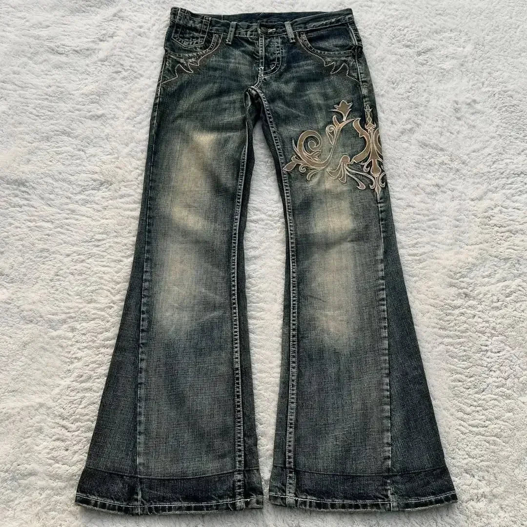 Totem Print Baggy Y2K Jeans