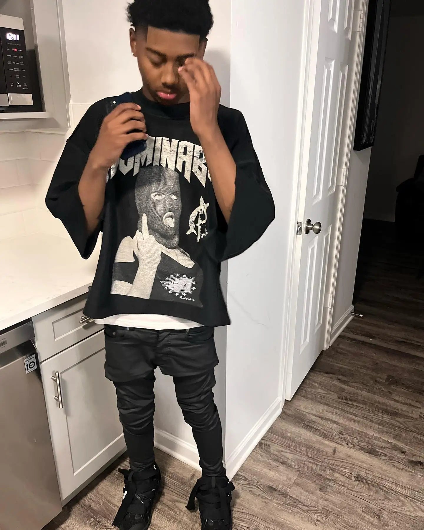 Hip Hop Graphic Print Oversized Tee