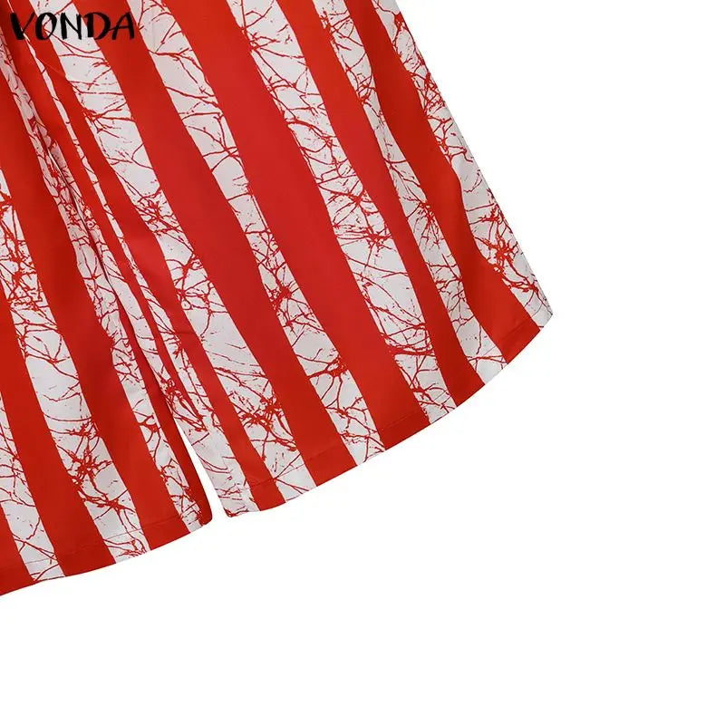 Plus Size Bohemian Print Shirt & Wide Leg Pants Set — Women