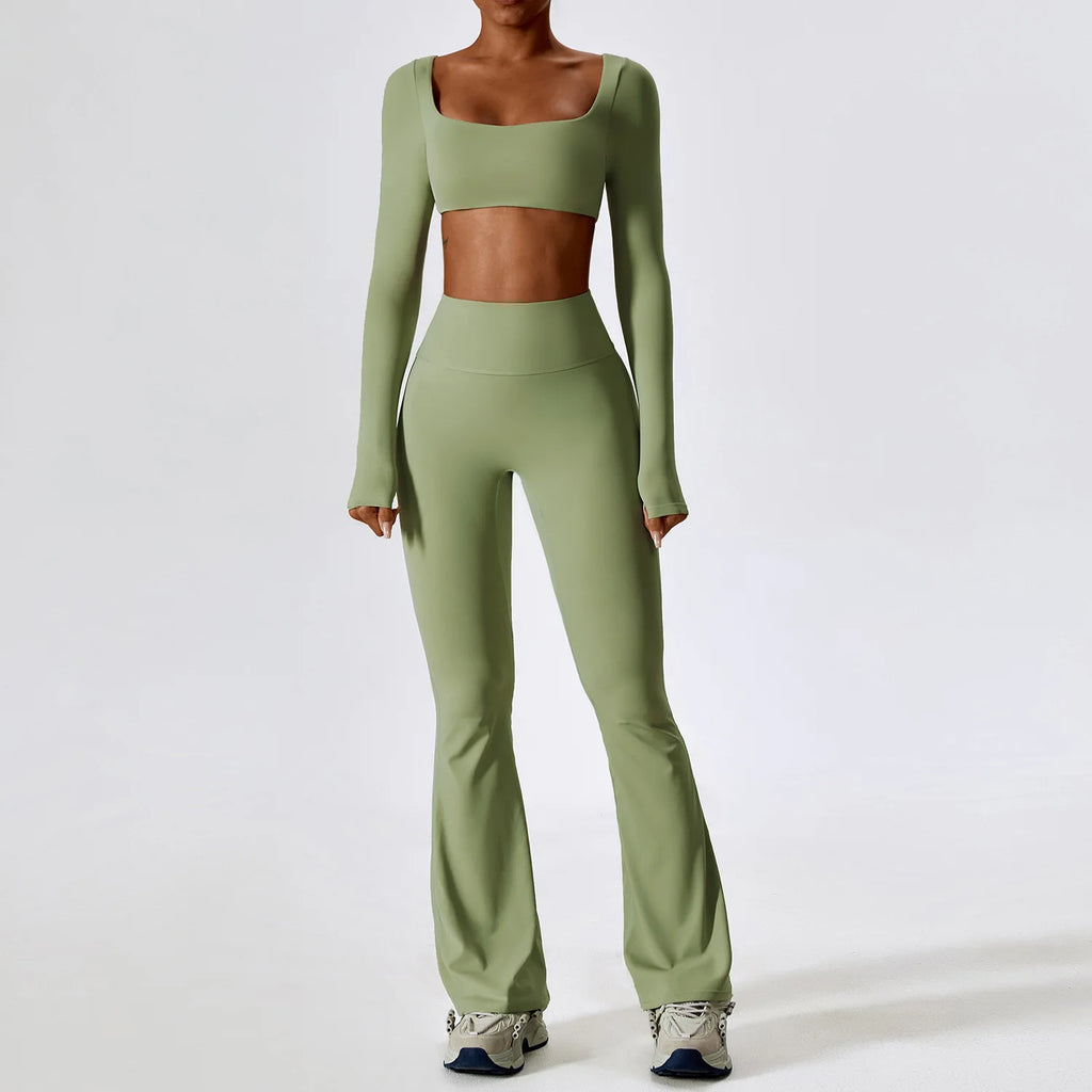Seamless Yoga Set – Leggings & Crop Top