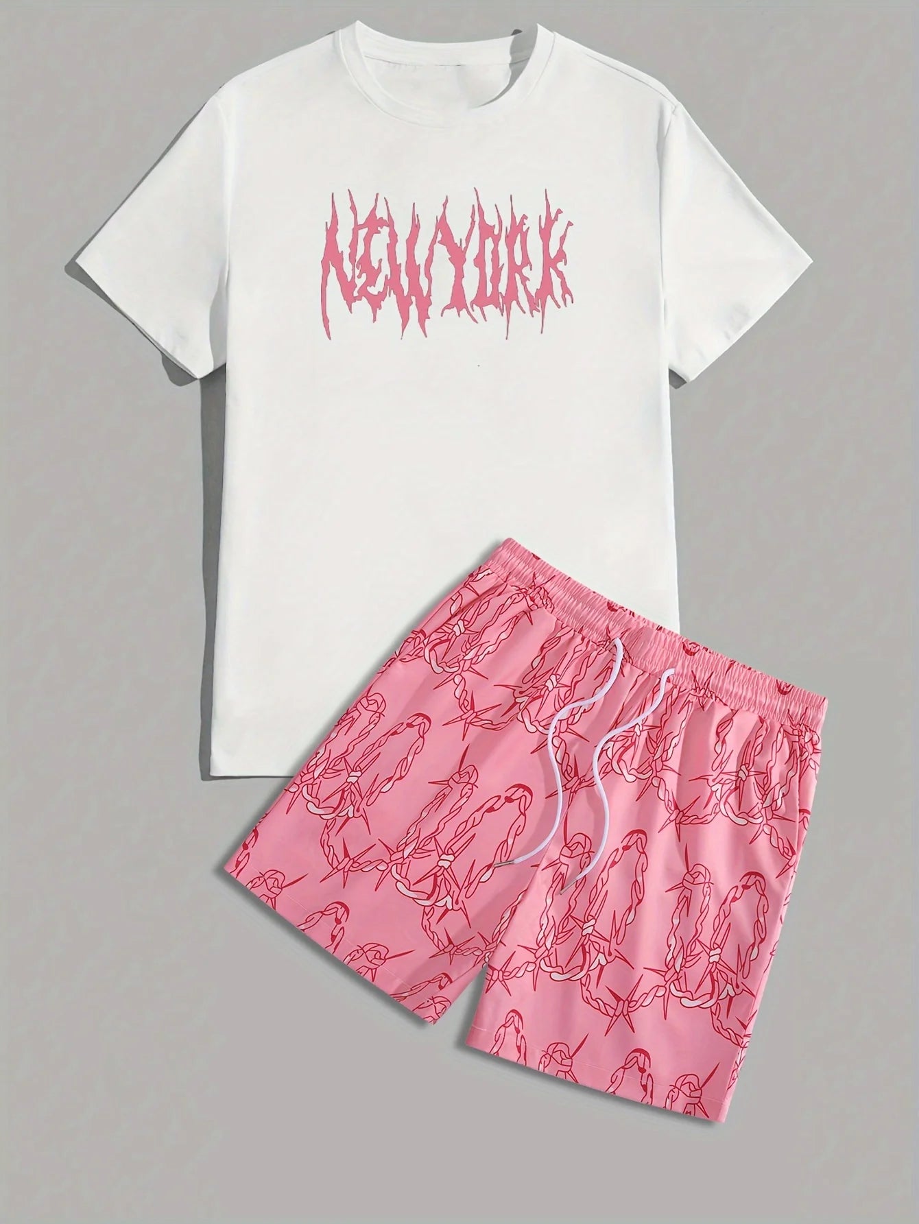 Men's Hip-Hop Bear Print Quick-Dry Sports Set
