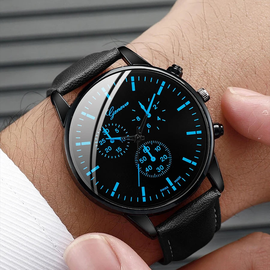 Men's Business Watch, Necklace & Bracelet Gift Set