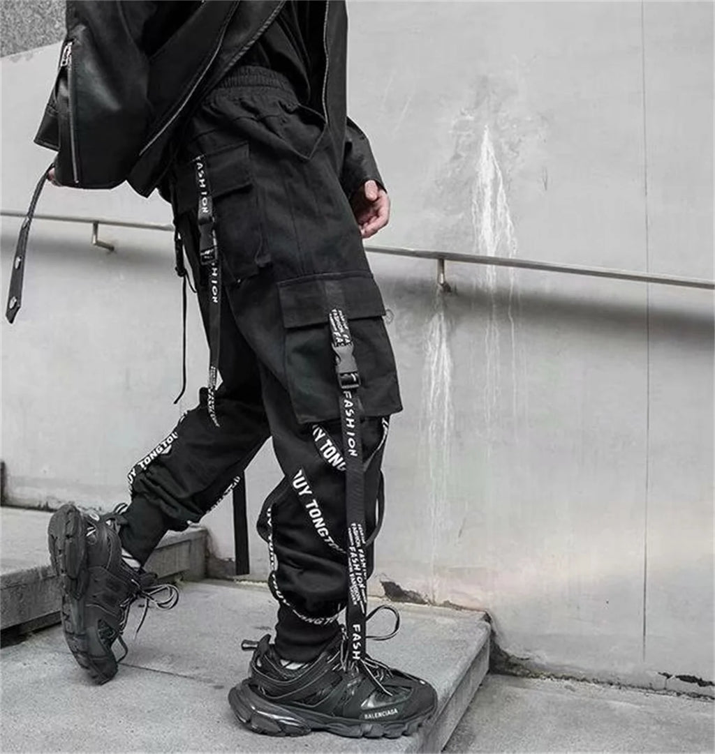 Phantom Cargo — Gothic Ribbon Techwear Pant