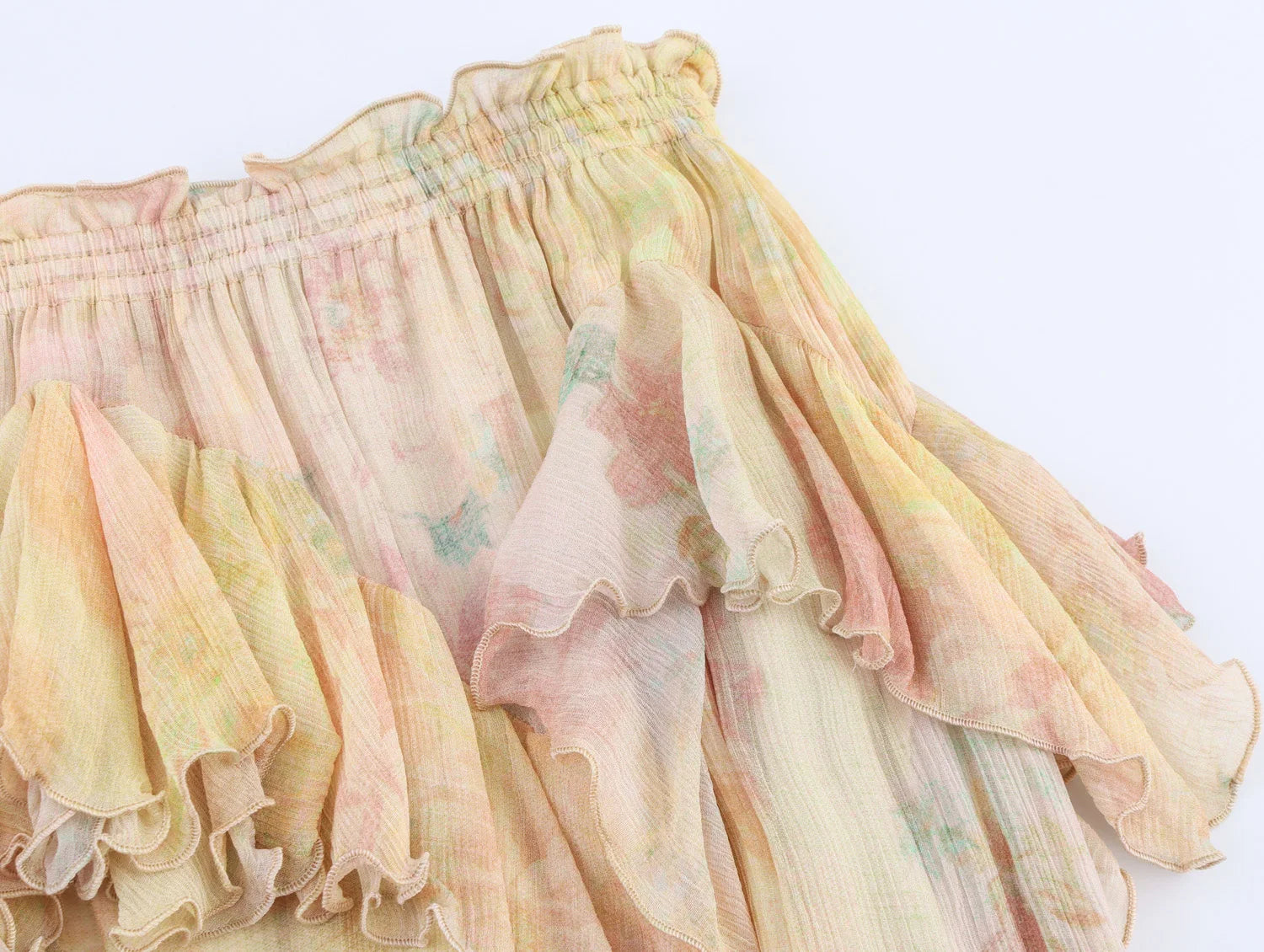 Gradient Tiered Ruffle Maxi Skirt — Women's Boho